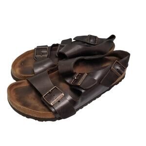 BIRKENSTOCK Milano Brown Leather Habana Ankle Strap Sandal Mens Sz EU 44 US M11